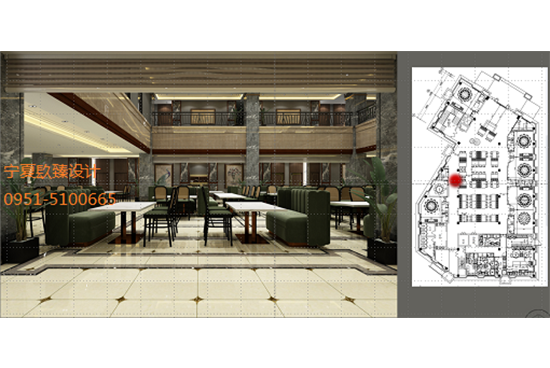 银川豪庭泰华餐厅设计装修效果图方案|银川餐厅设计装修公司